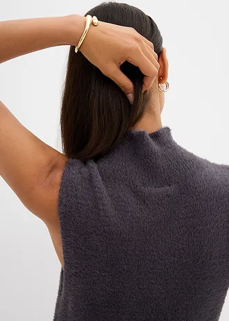 Pletené šaty z viskózové směsi • antracitový melír • bonprix obchod