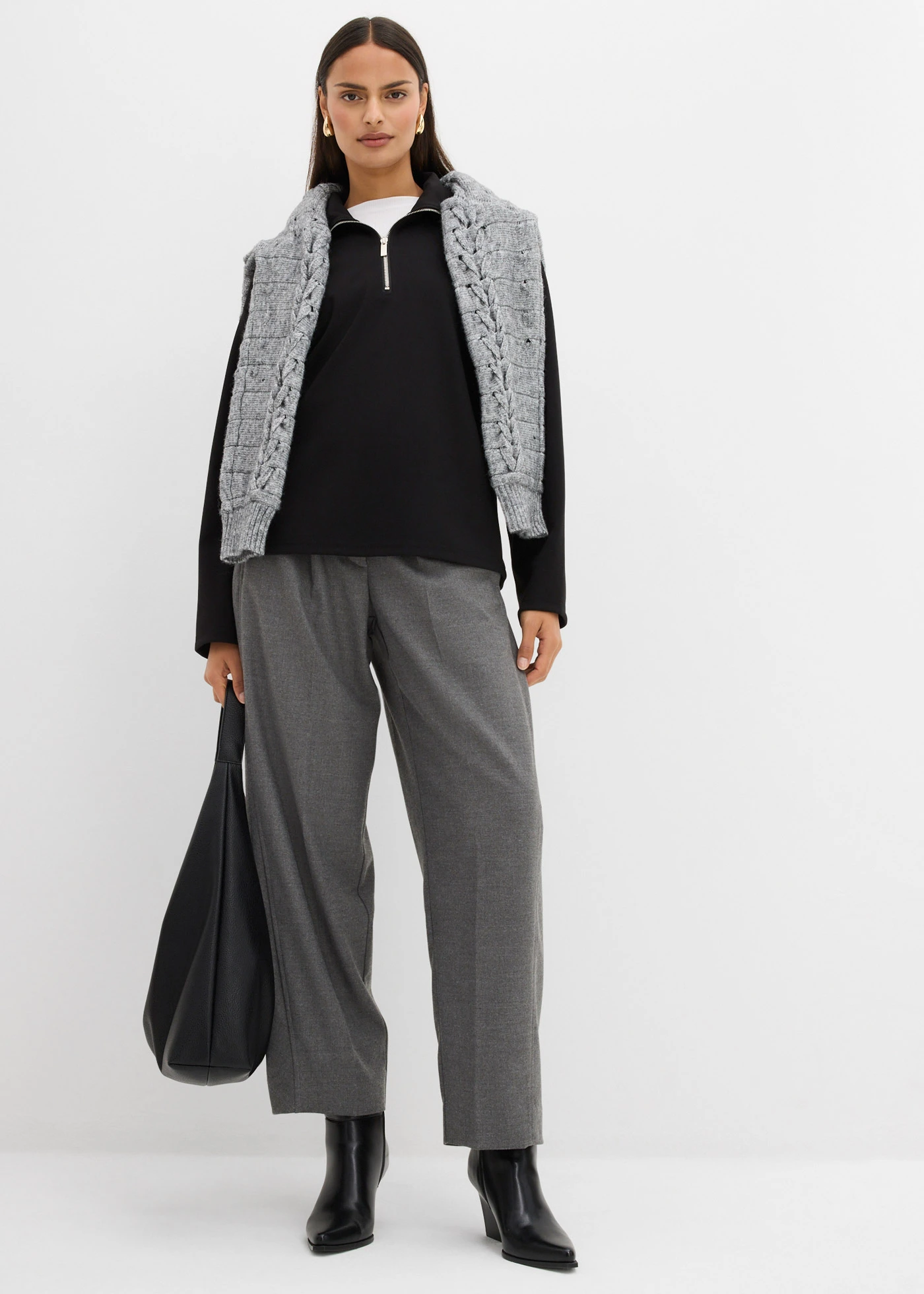 Troyer viszkóz-keverékből • fekete • bonprix áruház