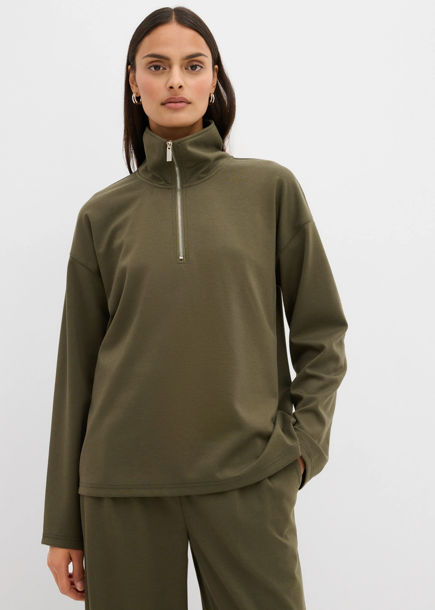 Troyer viszkóz-keverékből • sötét olívazöld • bonprix áruház