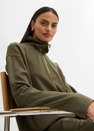 Pulover troyer din material cu viscoză • oliv închis • magazin bonprix