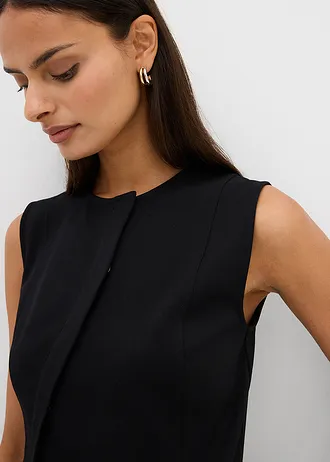 Top asimetric tip vestă din Punto di Roma • negru • magazin bonprix