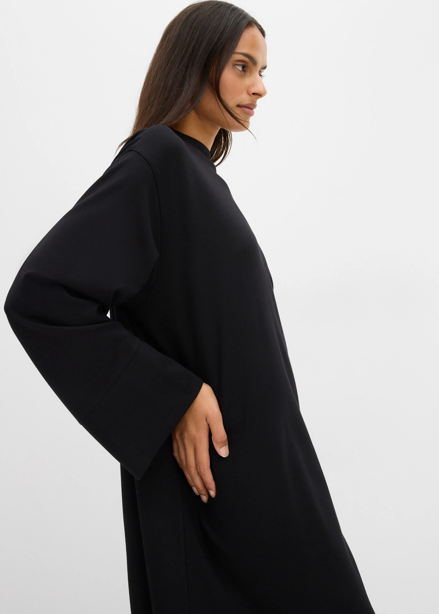 Robe-veste en Punto di Roma • noir • Boutique bonprix