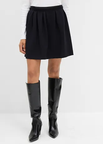 Sukně se záhyby v pase, z mírně lesklé viskózové směsi • černá • bonprix obchod