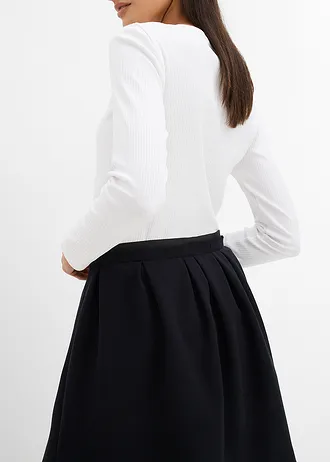 Sukně se záhyby v pase, z mírně lesklé viskózové směsi • černá • bonprix obchod