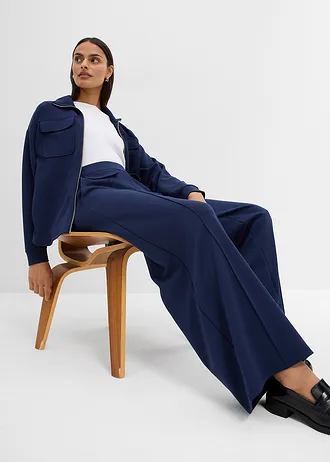 Kalhoty Bootcut, z lehce lesklé viskózové směsi • tmavě modrá • bonprix obchod