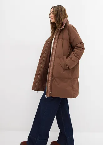 Lange gewatteerde jas • bruin • bonprix online shop