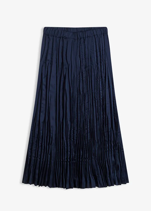 Maxi rok van crash satijn • donkerblauw • bonprix online shop