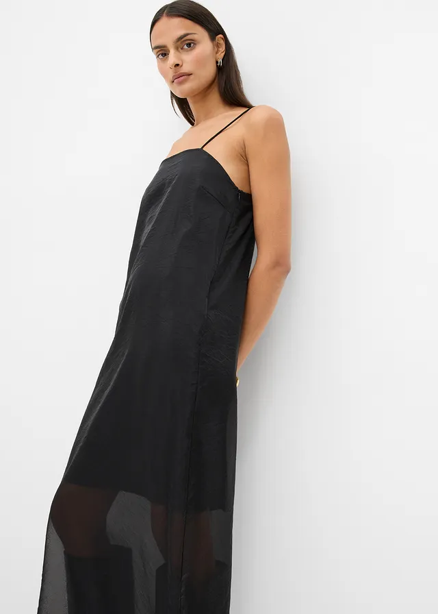 Rochie cu bretele subțiri negru