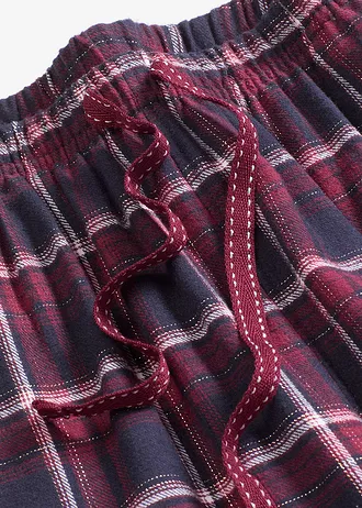 Pantalon de pyjama tissé en flanelle avec pochette cadeau • rouge érable carreaux • Boutique bonprix