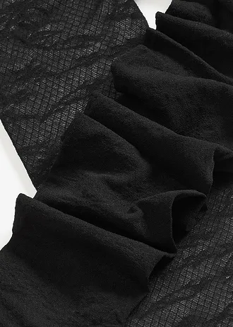 Panty met bloemmotief • zwart • bonprix online shop