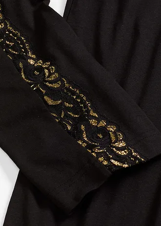 Pyžamo z jemné třpytivé krajky • černá • bonprix obchod