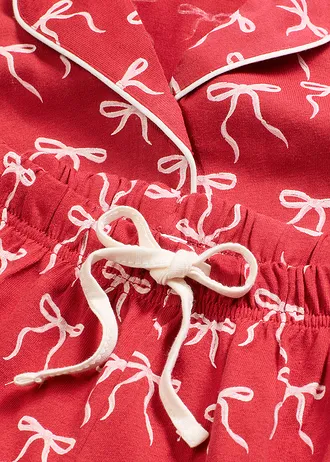 Pyjama van katoen • donkerrood gedessineerd • bonprix online shop