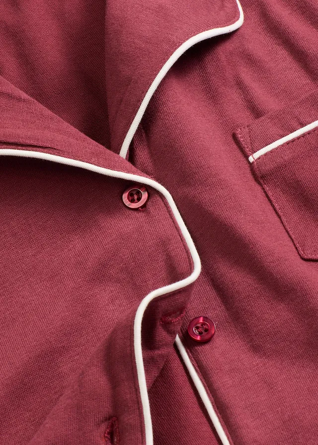 Pyjama boutonné 100% coton • rouge érable • product-page.page-title-suffix