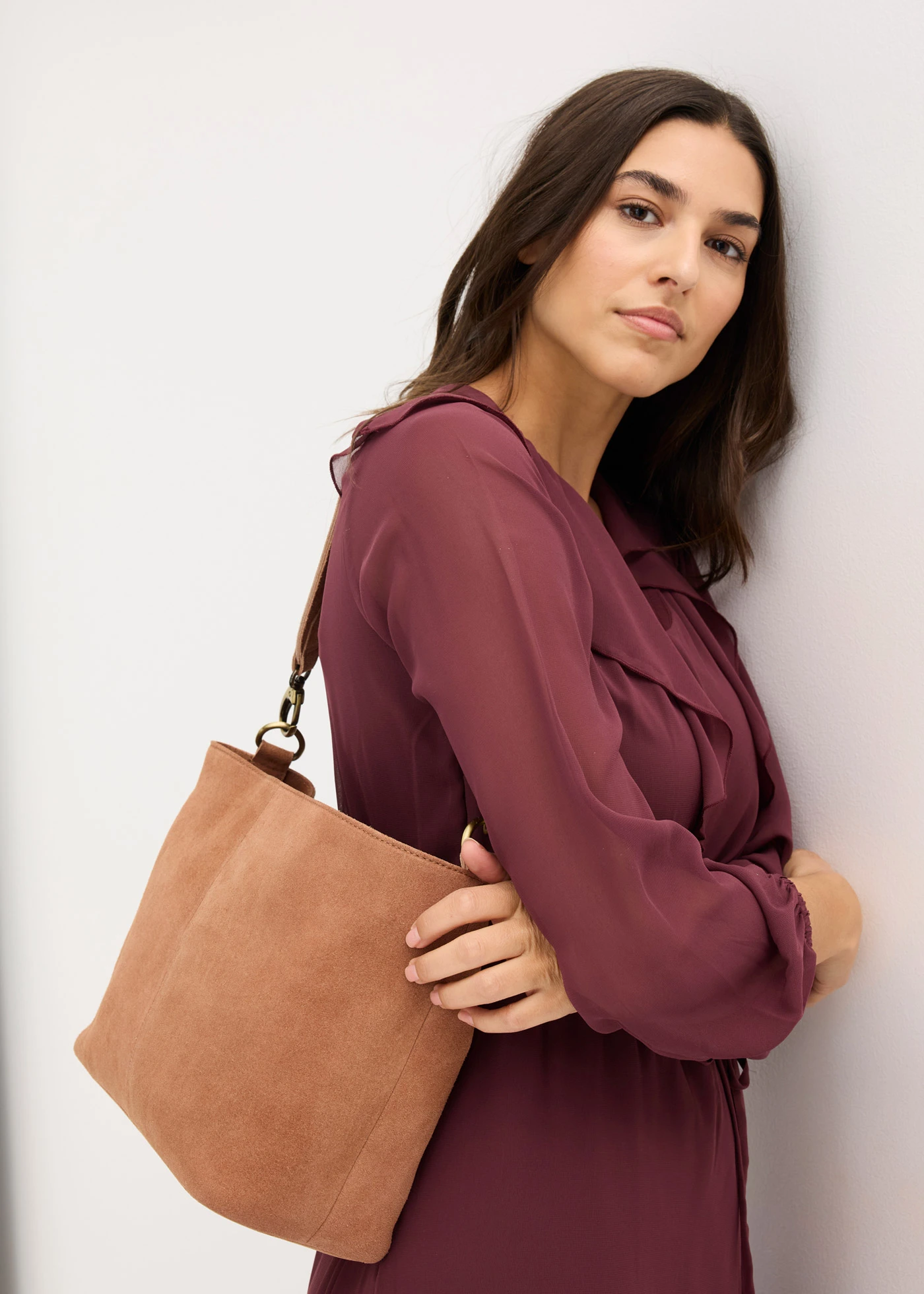 Sac à main en suédine • sorbet chocolat • Boutique bonprix