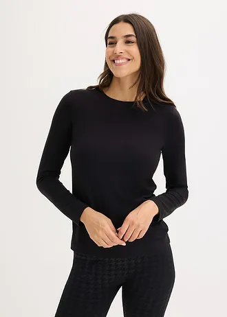 T-shirt manches longues thermique léger, Couleur: noir