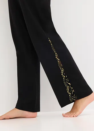 Pyžamo z jemné třpytivé krajky • černá • bonprix obchod