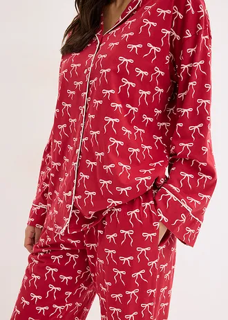 Pijama din bumbac 100% • vișiniu cu imprimeu • magazin bonprix