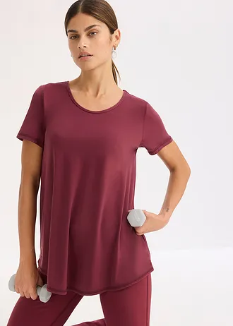 T-shirt technique ultra-doux avec empiècement mesh, séchage rapide • bordeaux • Boutique bonprix