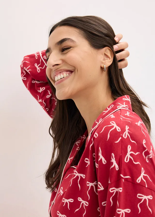 Pyjama 100% coton • rouge foncé imprimé • product-page.page-title-suffix
