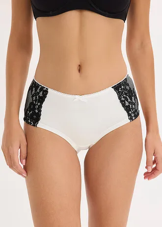 Maxi hipster met biologisch katoen (set van 4), Kleur: zwart+wolwit