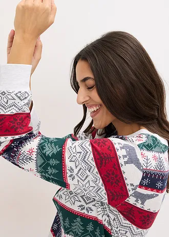 Pyjama van zacht katoen met geschenktasje • ecru gemêleerd • bonprix online shop