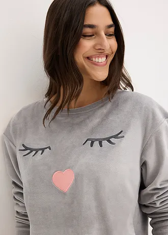 Domácí souprava ze sametu • stínová šedá • bonprix obchod