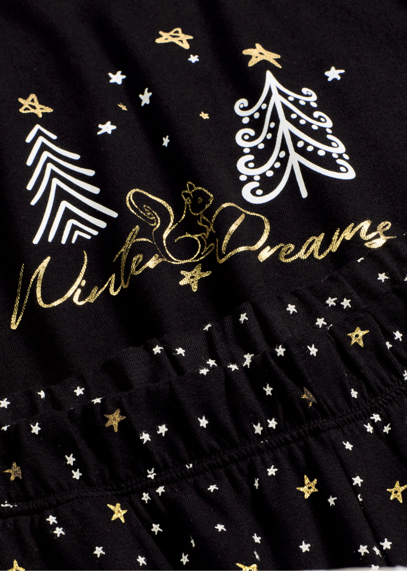 Pyžamo z čisté bavlny, se třpytivým potiskem • černá • bonprix obchod