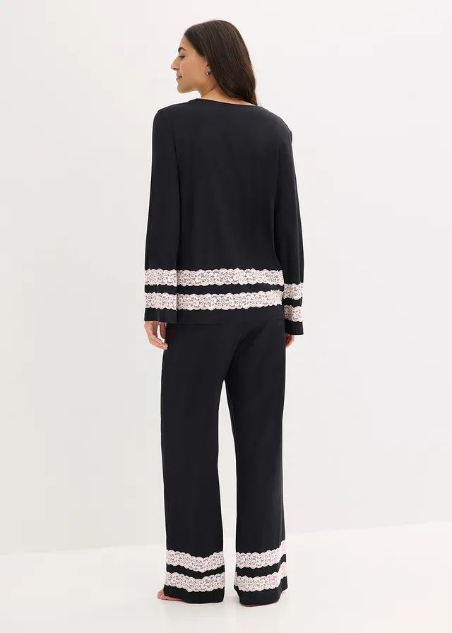 Pyjama van een softe viscose-mix • zwart/wolwit • product-page.page-title-suffix
