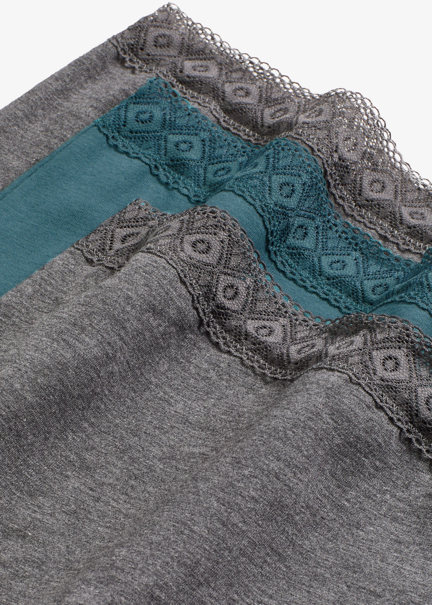 Vysoké kalhotky s bavlnou (3 ks v balení) • antracitový melír + zelený pepř • bonprix obchod