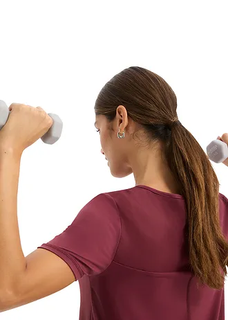 T-shirt technique ultra-doux avec empiècement mesh, séchage rapide • bordeaux • Boutique bonprix