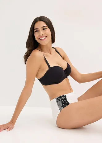 Maxi hipster met biologisch katoen (set van 4) • zwart+wolwit • bonprix online shop