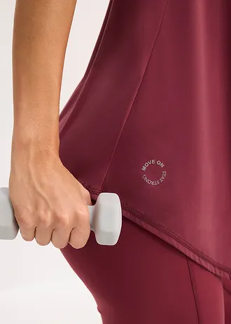 T-shirt technique ultra-doux avec empiècement mesh, séchage rapide • bordeaux • Boutique bonprix