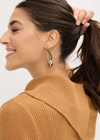 Pletené šaty ze splývavé viskózové směsi • oříšková • bonprix obchod