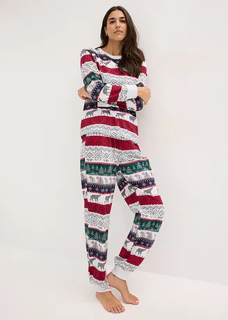 Pyjama van zacht katoen met geschenktasje • ecru gemêleerd • bonprix online shop