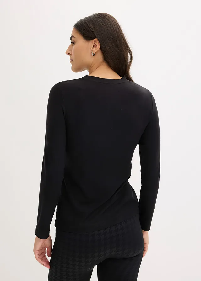T-shirt manches longues thermique léger, Couleur: noir