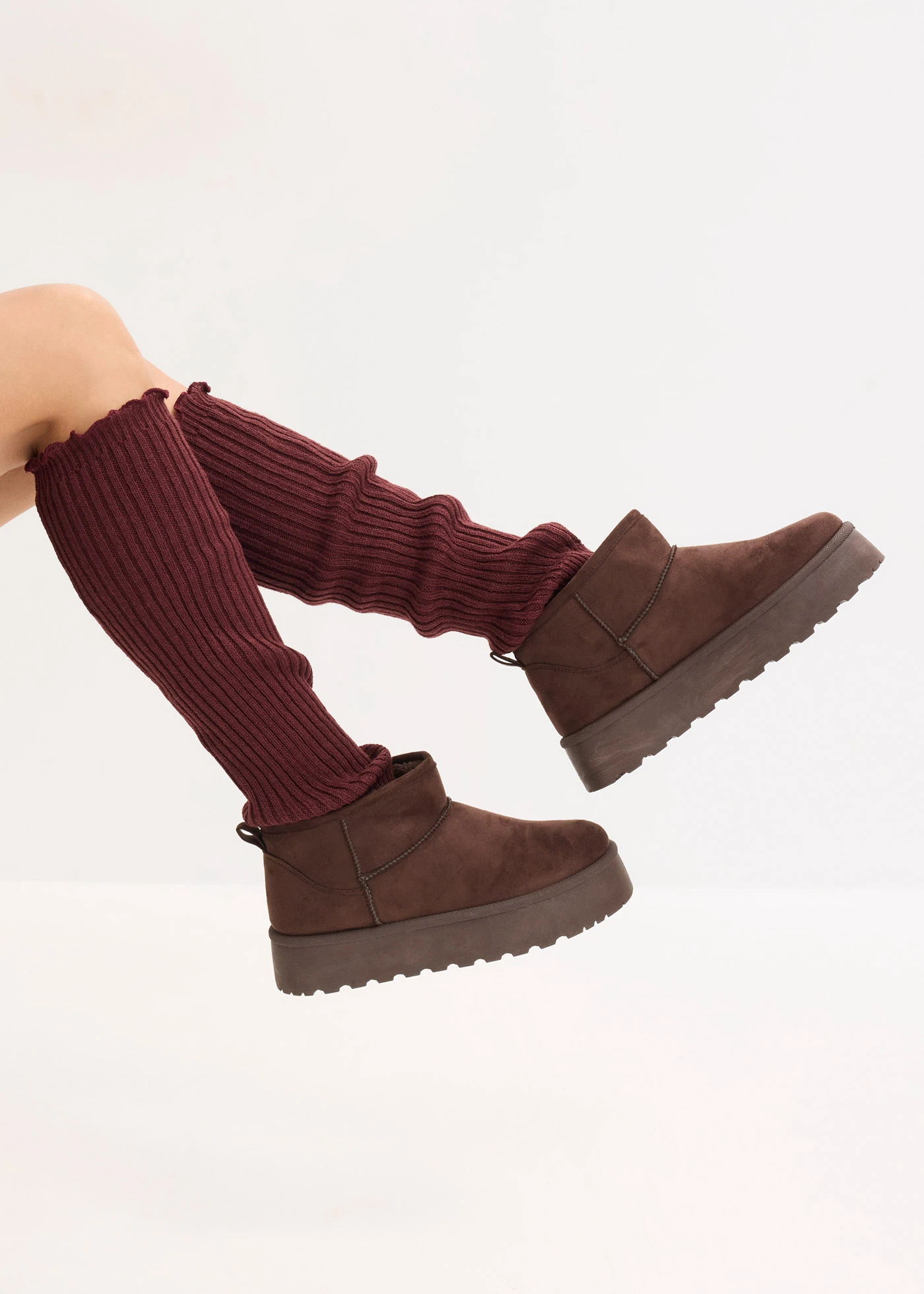 Návleky na nohy (2 páry v balení) • tmavě bobulovo-antracitová • bonprix obchod