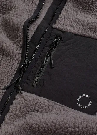 Veste de sport technique et oversize en polaire • gris ardoise-noir • Boutique bonprix