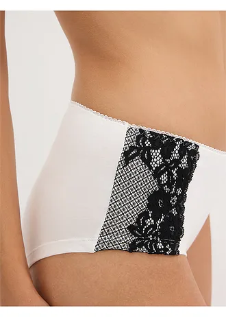 Bokové maxikalhotky s organickou bavlnou (4 ks v balení) • černá + přírodní bílá • bonprix obchod