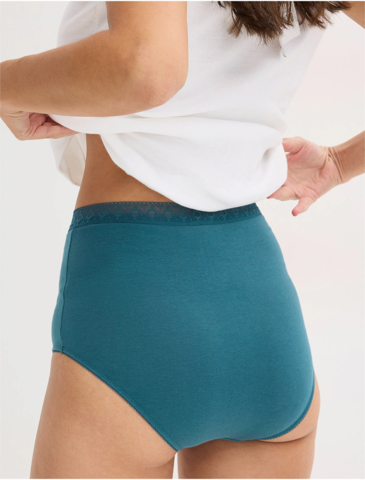 Vysoké kalhotky s bavlnou (3 ks v balení) • antracitový melír + zelený pepř • bonprix obchod