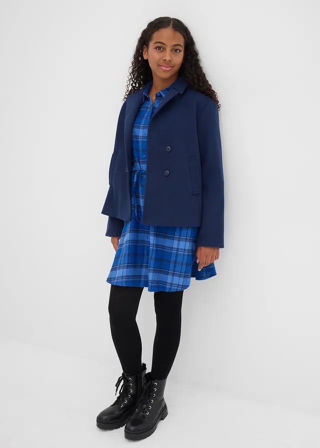 Robe-chemise en flanelle • bleu foncé carreaux • product-page.page-title-suffix