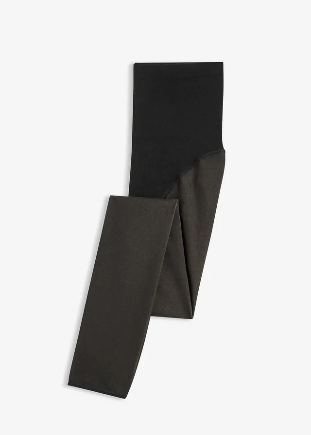 Ocieplane legginsy o przezroczystym wyglądzie z funkcją belly control i push-up 50 DEN - Bonprix