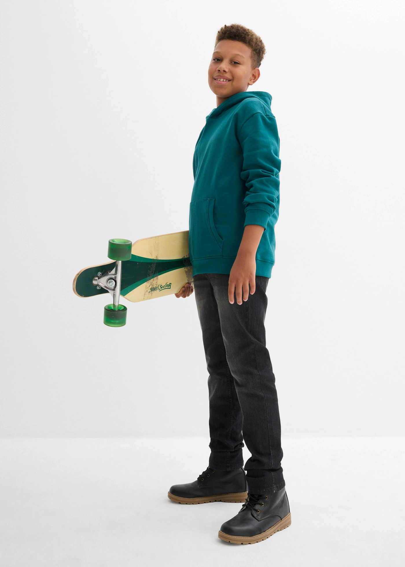 Hoodie van een zachte katoenmix • petrol • bonprix online shop