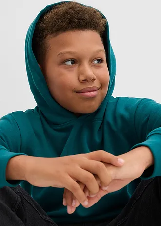 Hoodie van een zachte katoenmix • petrol • bonprix online shop
