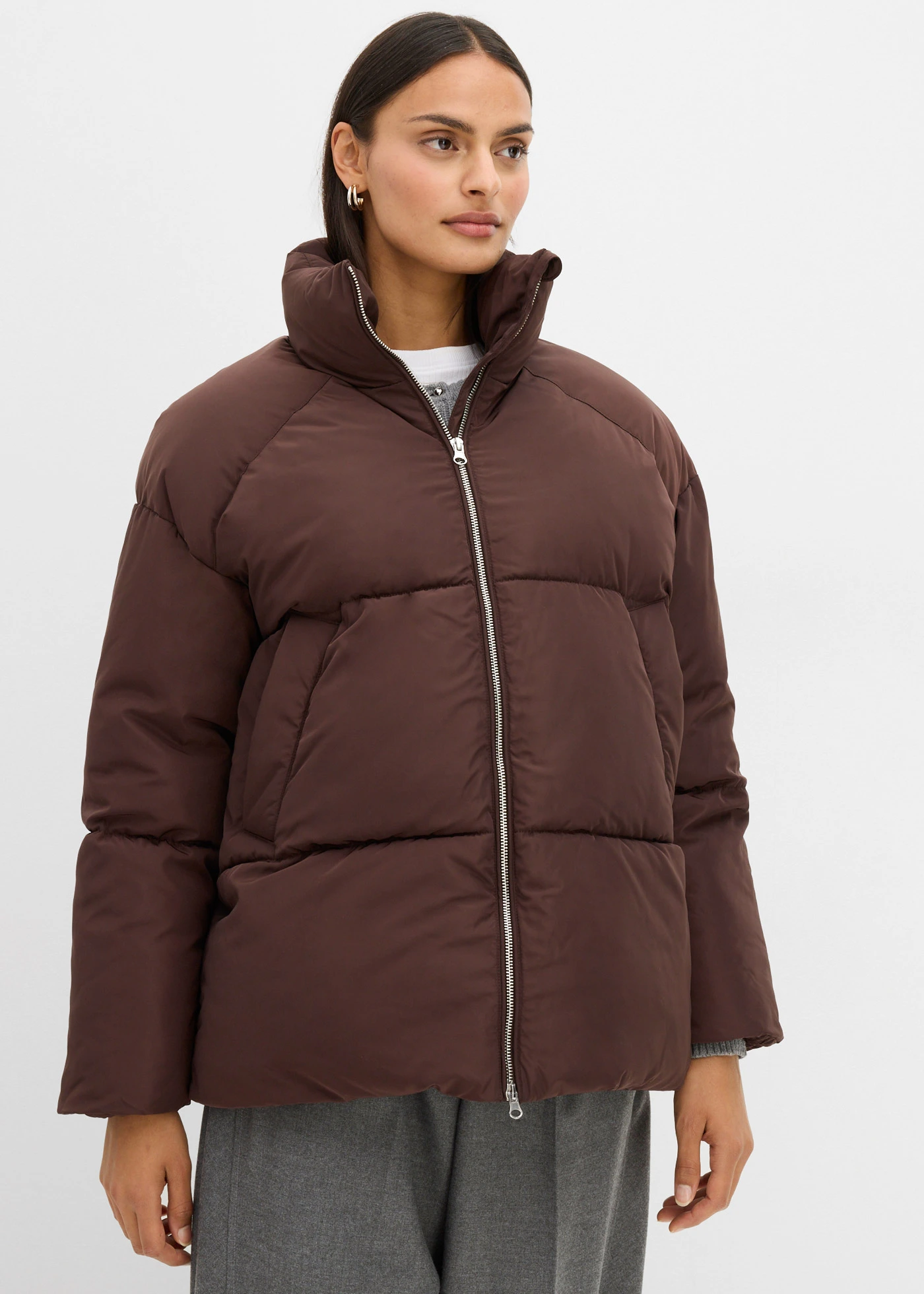 Kurtka puffer • ciemnobrązowy • sklep bonprix