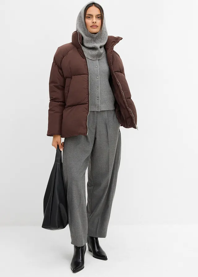 Veste doudoune gris chiné