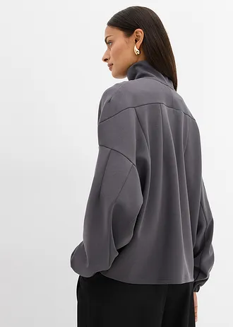 Oversize mikina z materiálu scuba • břidlicově šedá • bonprix obchod
