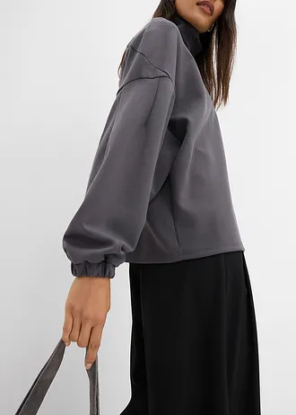 Oversize mikina z materiálu scuba • břidlicově šedá • bonprix obchod