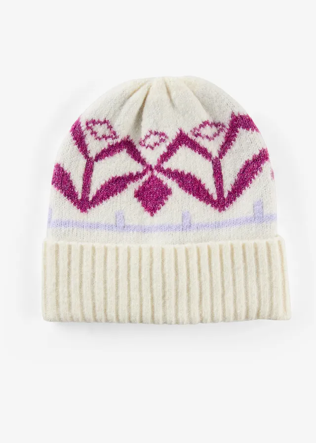 Căciulă • alb perlat-fucsia închis • magazin bonprix