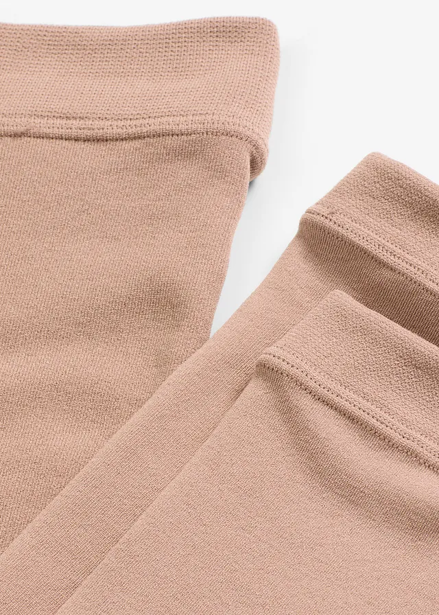 Ciepłe legginsy rajstopowe 140 DEN • ciemnobeżowy • sklep bonprix