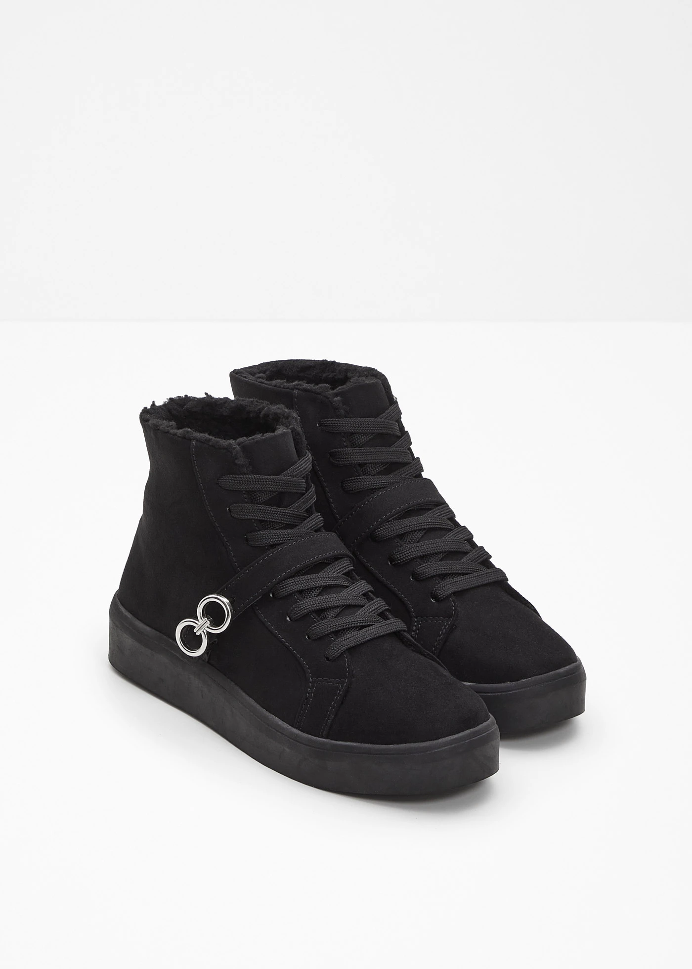 Šněrovací kotníková obuv • černá • bonprix obchod